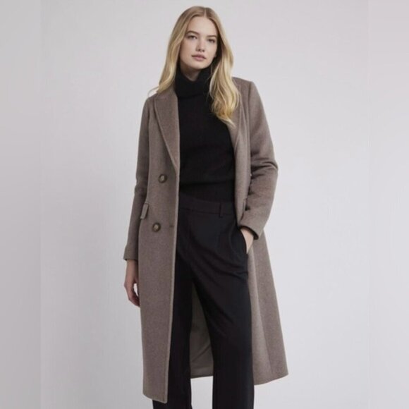 🩷 RW & CO. Women's Long Double Breasted Wool Coat - Gray/Brown. Size: XXL.(1697) - Picture 12 of 12